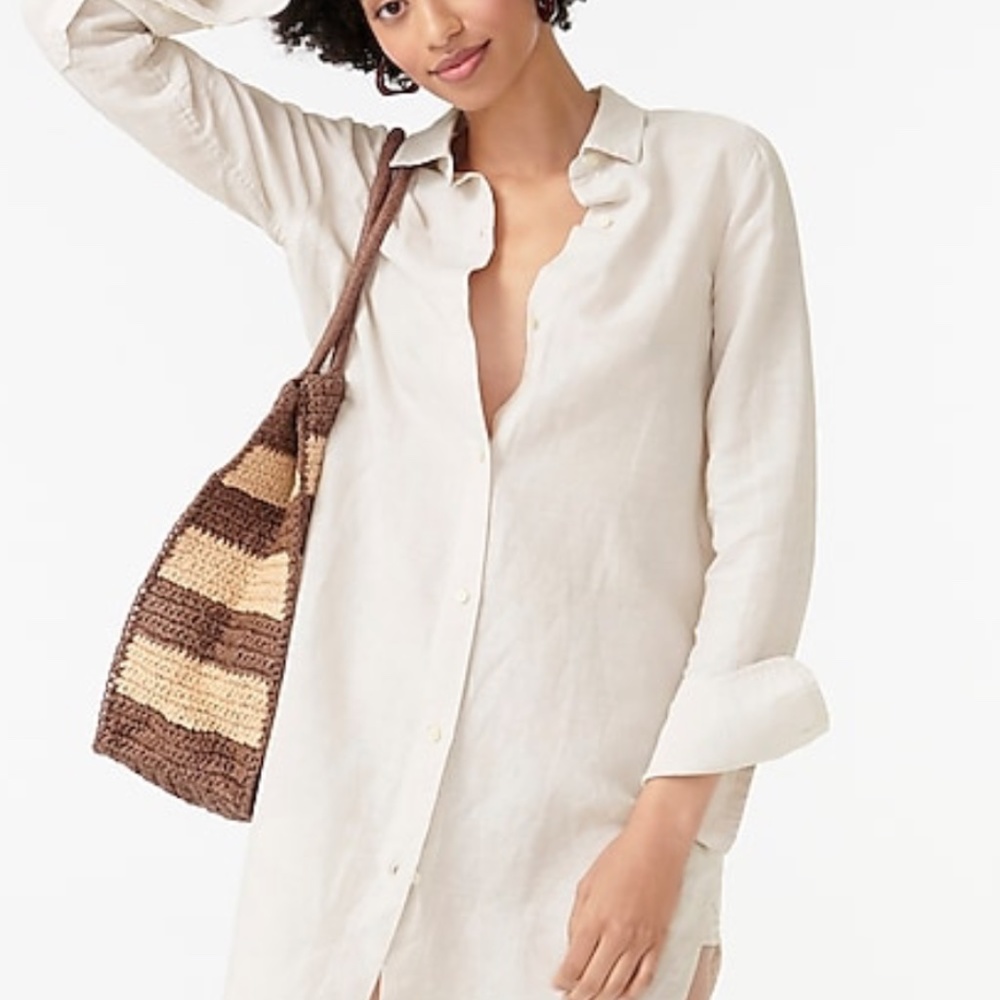 NWT JCrew Linen-cotton blend beach shirt  + Size small